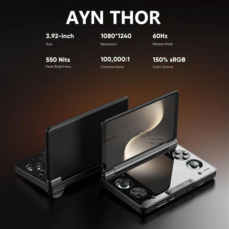 AYN THOR Flip Up Handheld Game Console 6''IPS 4K Ultra HD Screen Game Console Support…