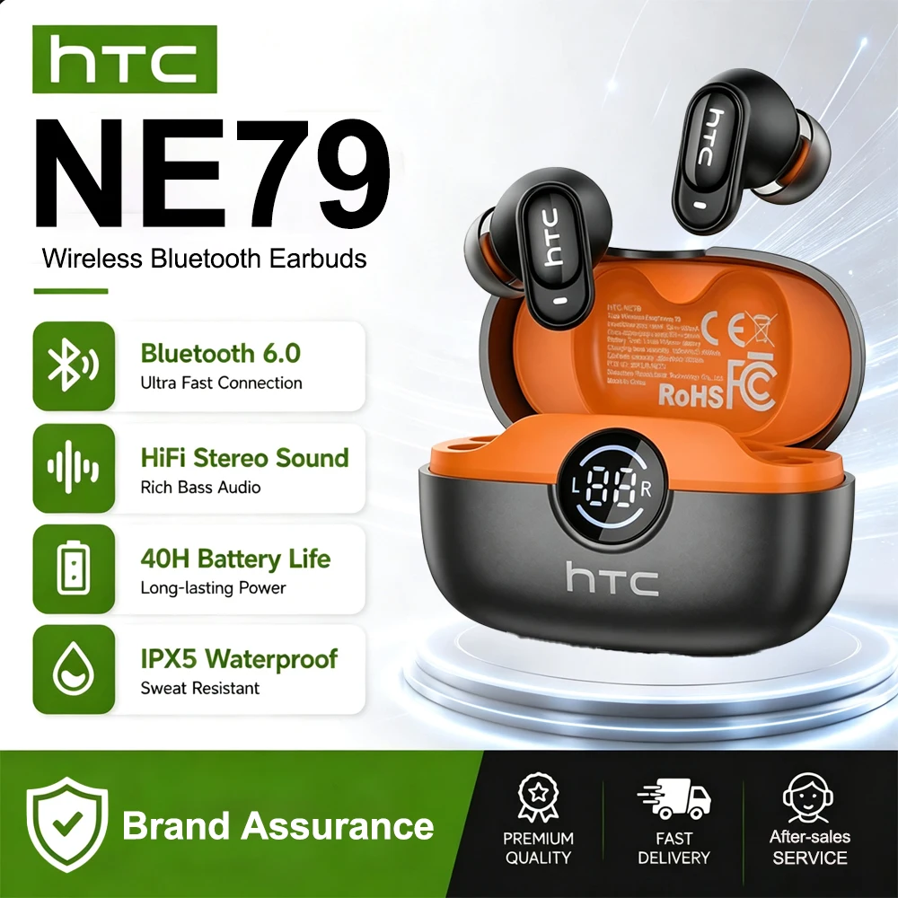 HTC NE79 Real Time Translation Earphone Bluetooth HiFi Music HD Call Noise Reduction…