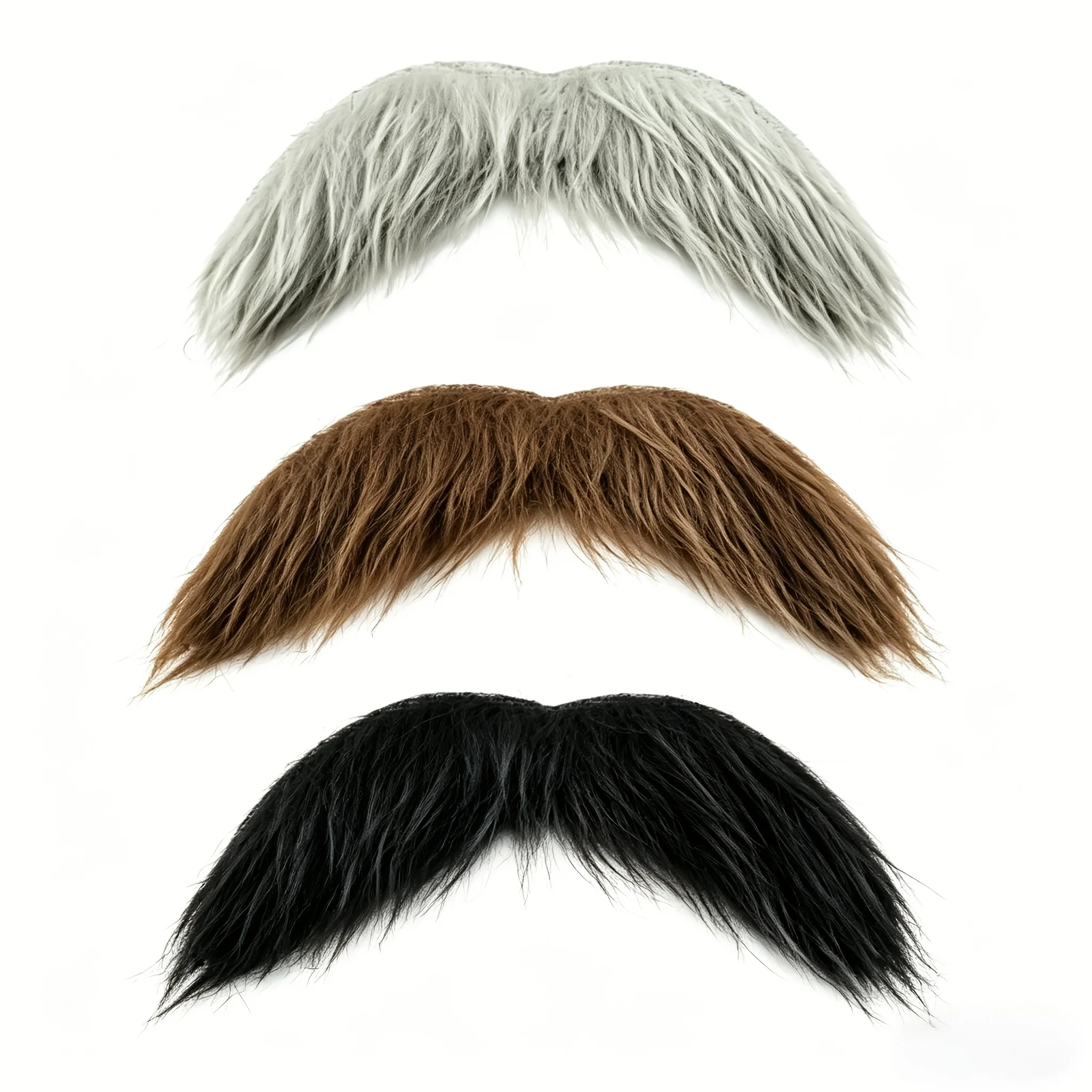 Retro Brown Fake Mustache - 70s Disco Party Costume, Realistic Synthetic Moustache for…