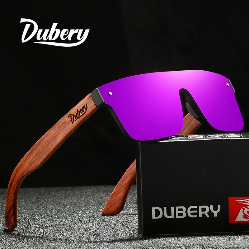 DUBERY Natural Wooden Sunglasses Men Polarized Fashion Sun Glasses Original Wood Oculos…