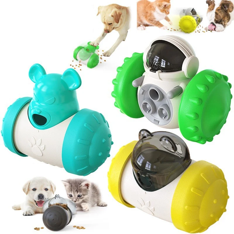 Dog Puzzle Toys Pet Food Interactive Tumbler Slow Feeder Puppy Toy Snack Treat Dispenser…