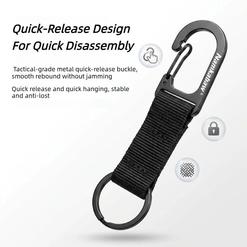 1/2/5Pcs Webbing Spring Snap Hook Carabiner Quick Clip Key Ring Keychain Backpack…