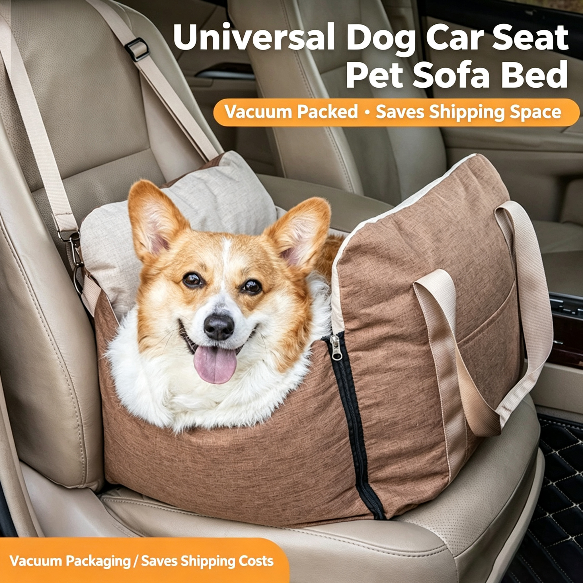 Dog Car Seat Portable Travel Pet Car Bed Safety Carrier Anti Escape Dog Booster Seat For…