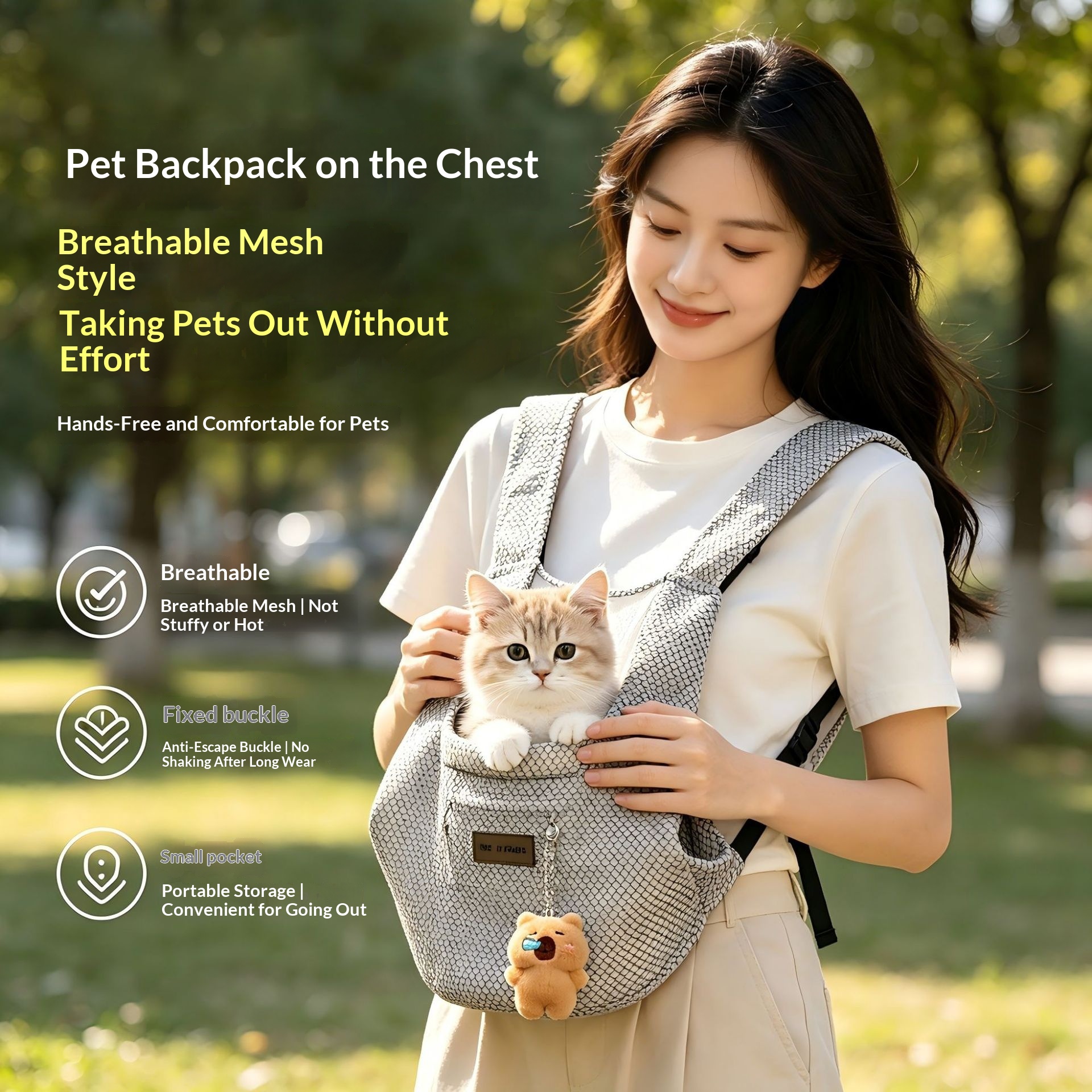 Cat Carrier Bag, Summer Breathable Portable Anti-Escape Large Capacity Backpack For Dogs…