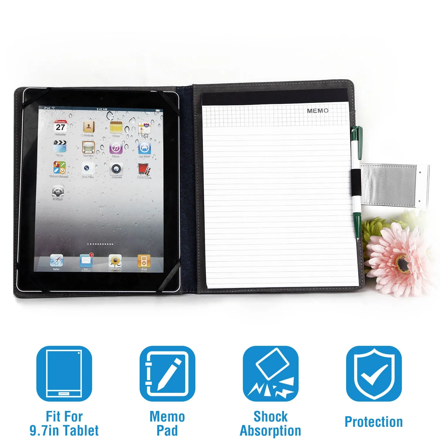 Tablet PC Protector Organizer Case For 9.7in Tablets Business Tablet Portfolio with…