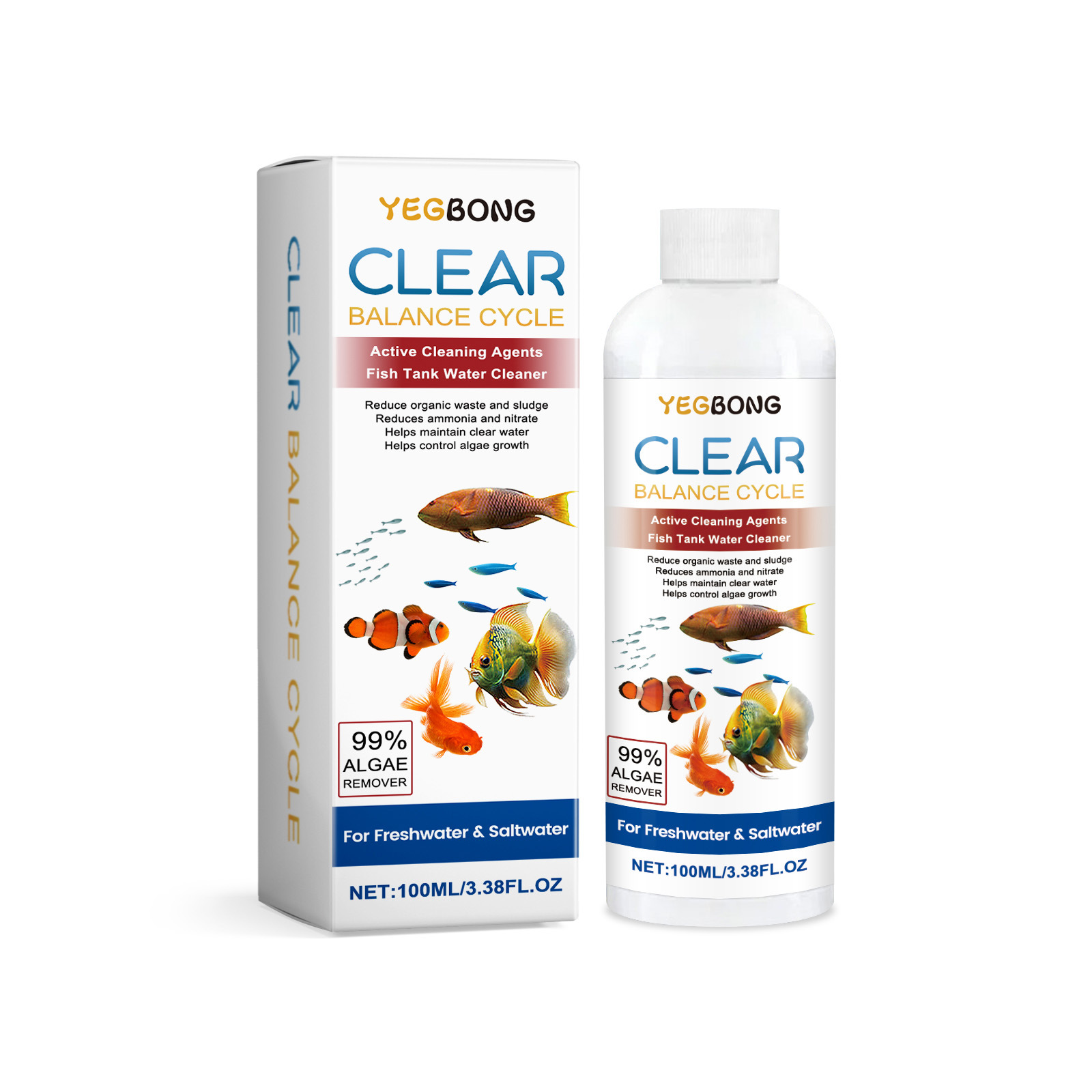 YEGBONG Aquarium Water Clarifier Cleans Aquarium Stains And Sludge, Clarifies Water…