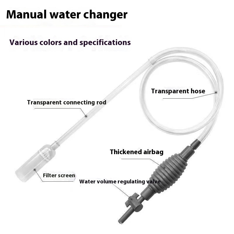 Fish Tank Water-absorbing Machine Siphon Tube Manual Water Exchange Suction Wall-hung…