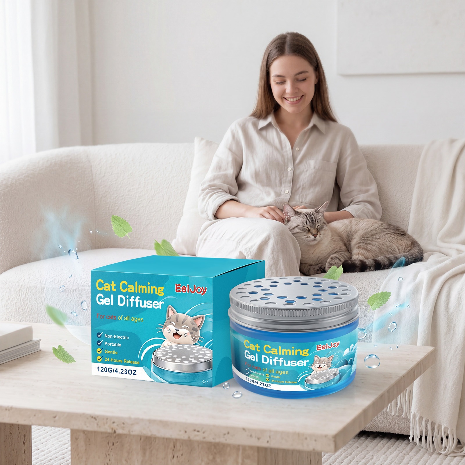 Eeljoy Cat Comfort Gel Diffuser Daily Care For Cat Emotions Indoor Friendly Calming…