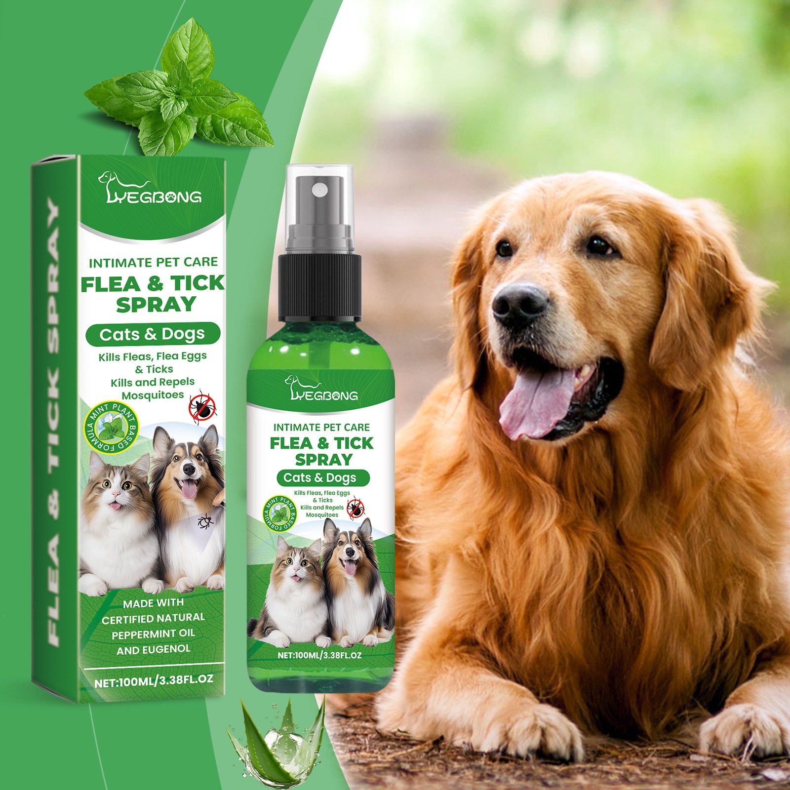 Yegbong Pet Deworming Spray For Dogs And Cats, Gentle Daily Cleaning And Care Agent For…