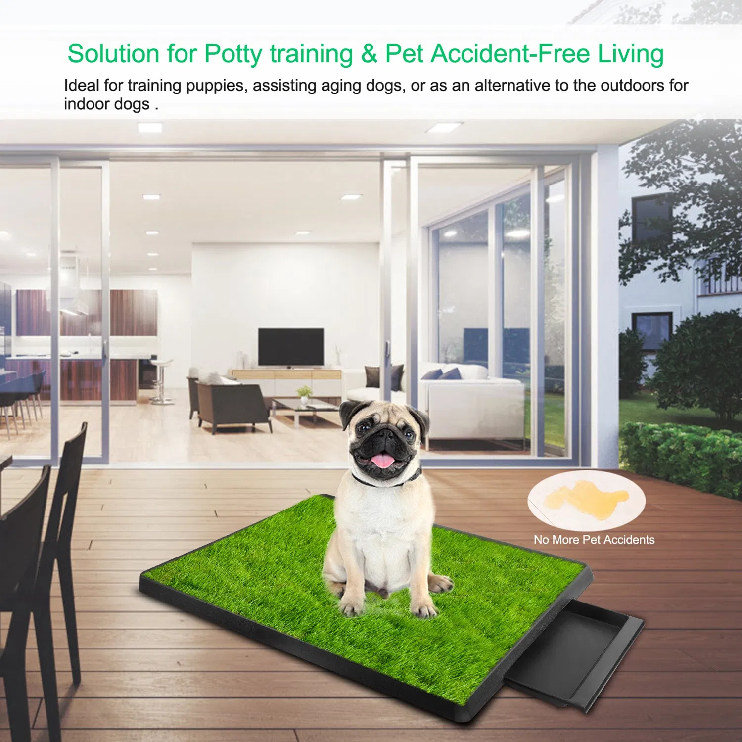 25"×20" Dog Toilet Indoor Puppy Training Pad, Dog Potty Pet Training Grass Mat, Removable…