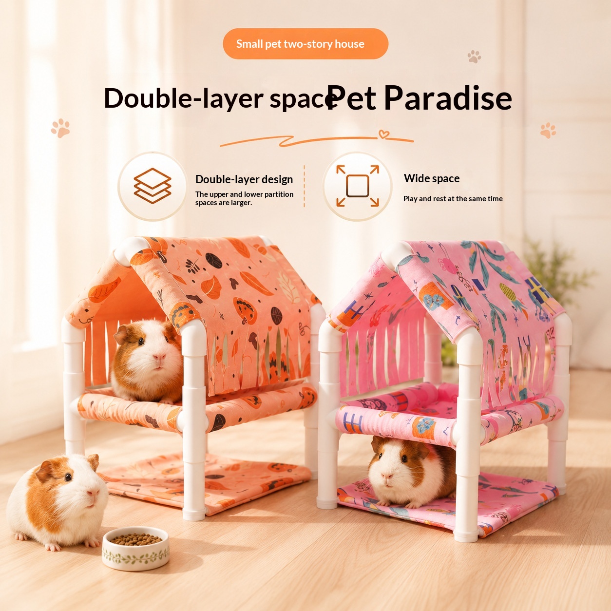Guinea Pig Playhouse With Hiding Area