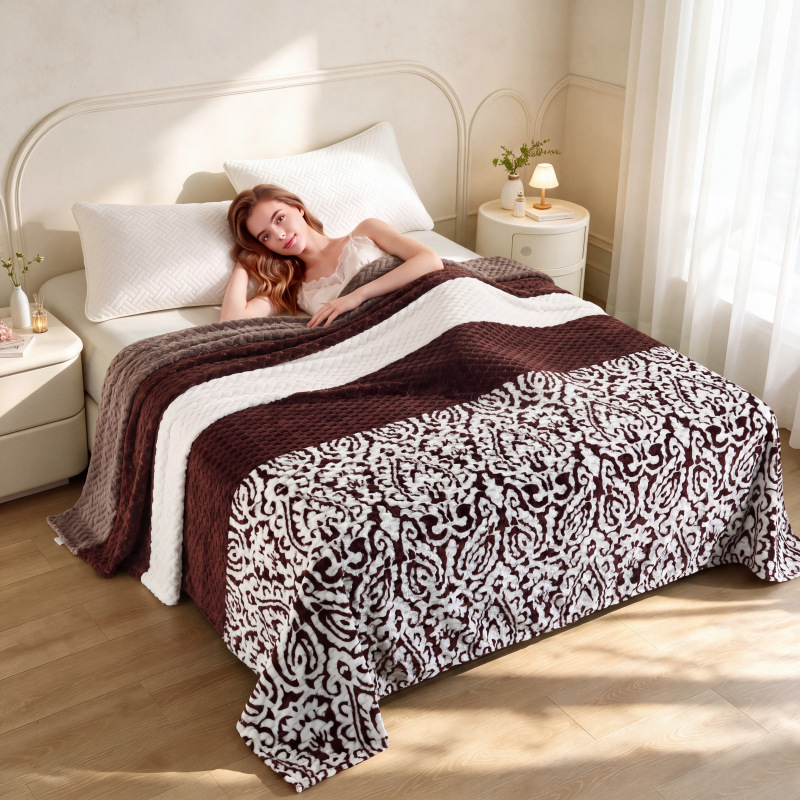 Bean-shaped Velvet Sofa Nap Blanket