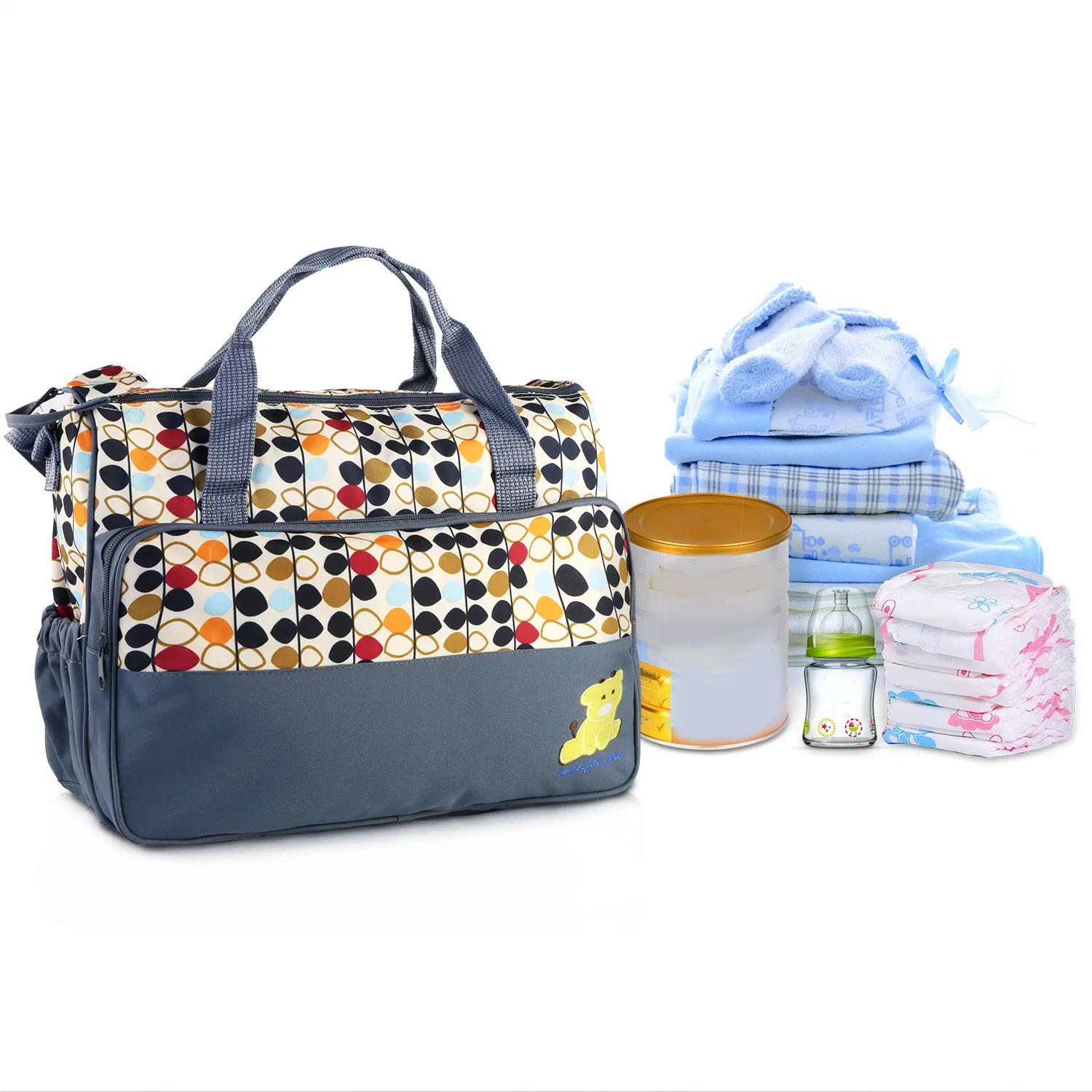 5-Pack Baby Diaper Bag Set - Water-Resistant & Stain-Resistant, Multi-Pocket Design for…