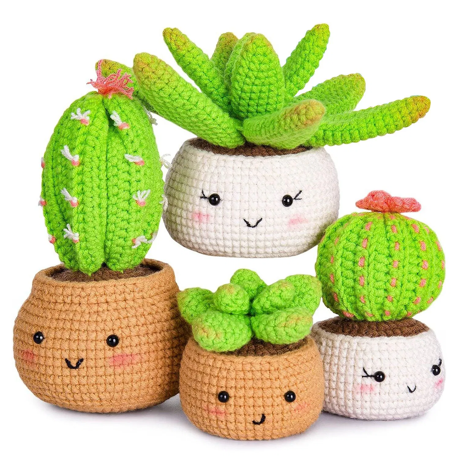 Succulents Crochet Kit Crochet Kit For Beginners DIY Knitting Supplies for Kids Adults 4…