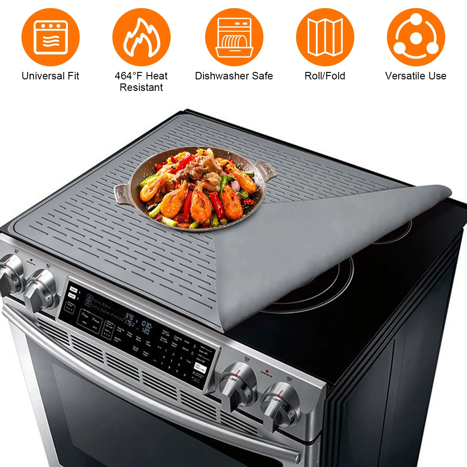 Foldable Silicone Stovetop Cover Mat, 27.95 x19.69 Inch Waterproof Heat-Resistant…