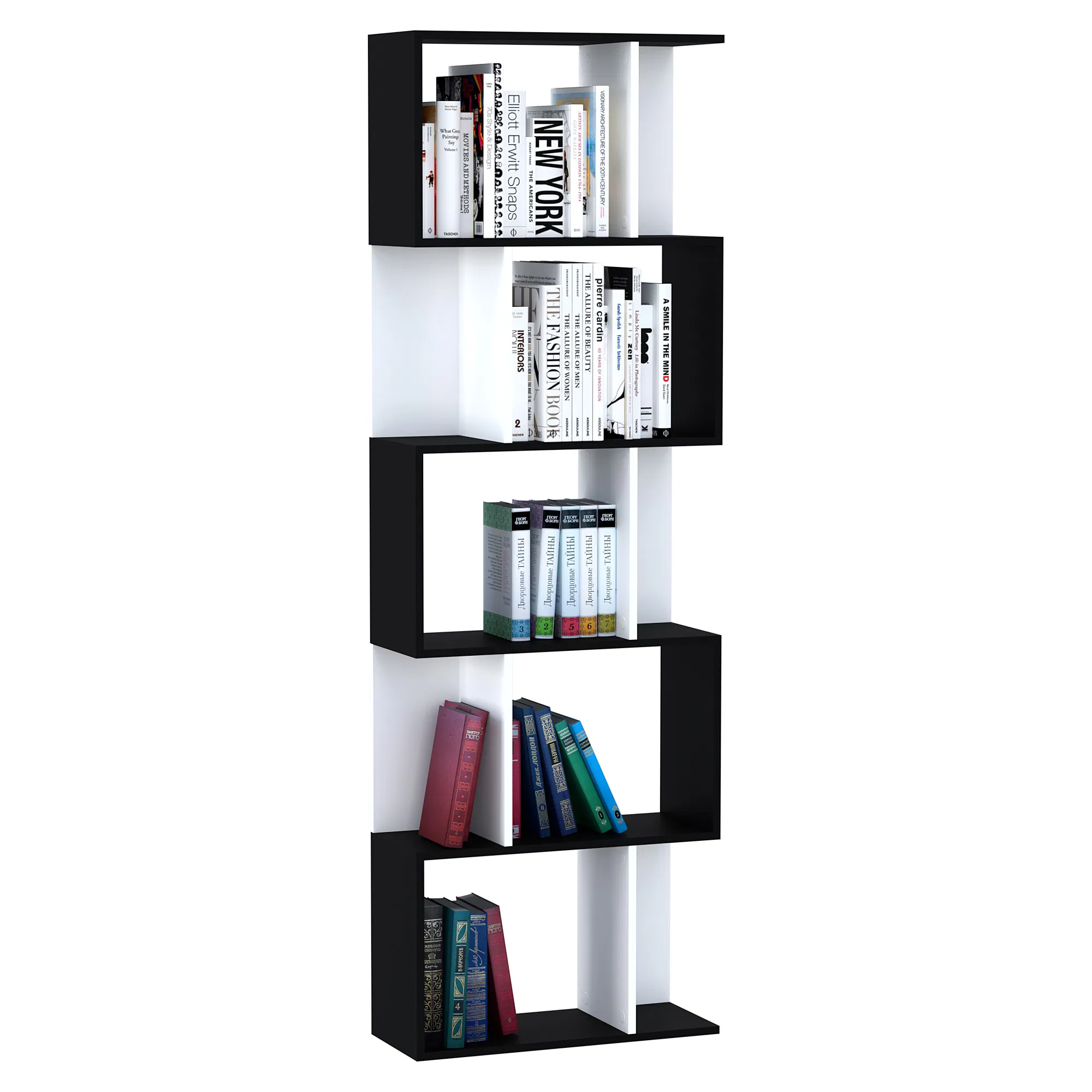 Modern Bookcase 5-Tier Display Shelf Storage Shelf Room Divider Living Room Home Office…