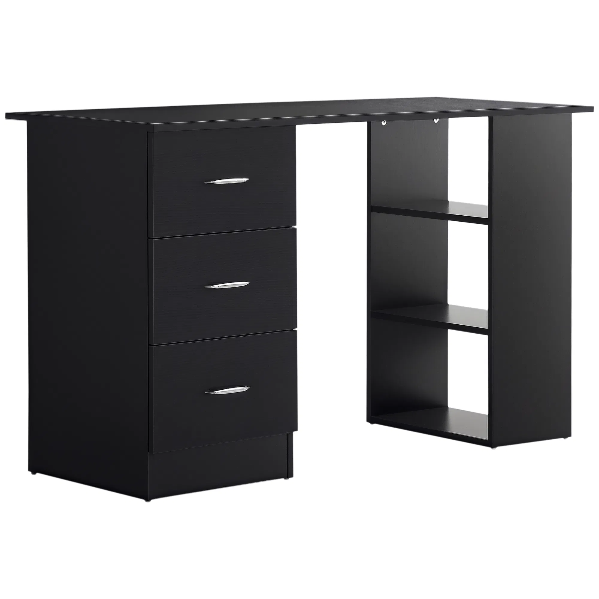 47 Inches Home Office Desk with 3-Tier Storage Shelves, Computer Desk with Drawers, Study…
