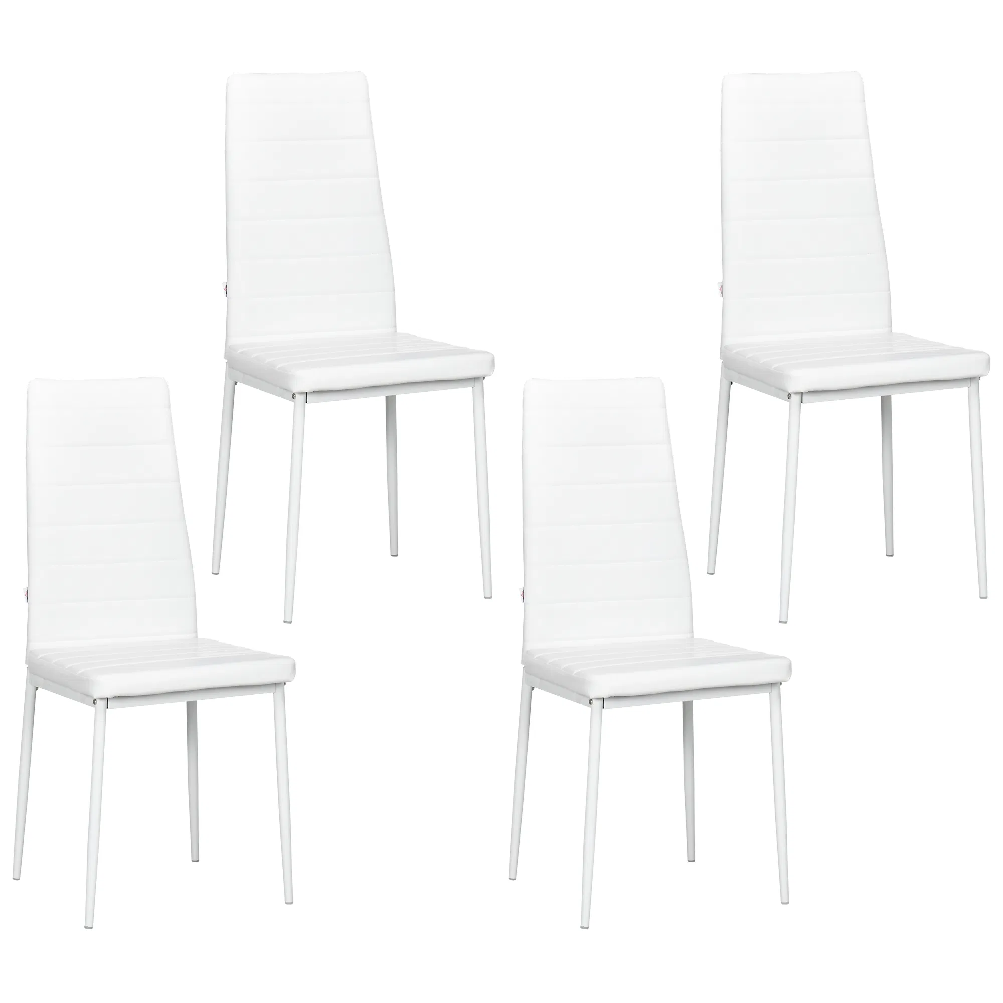Modern Dining Chairs, Set of 4, High Back PU leather Upholstery and Metal Legs for the…