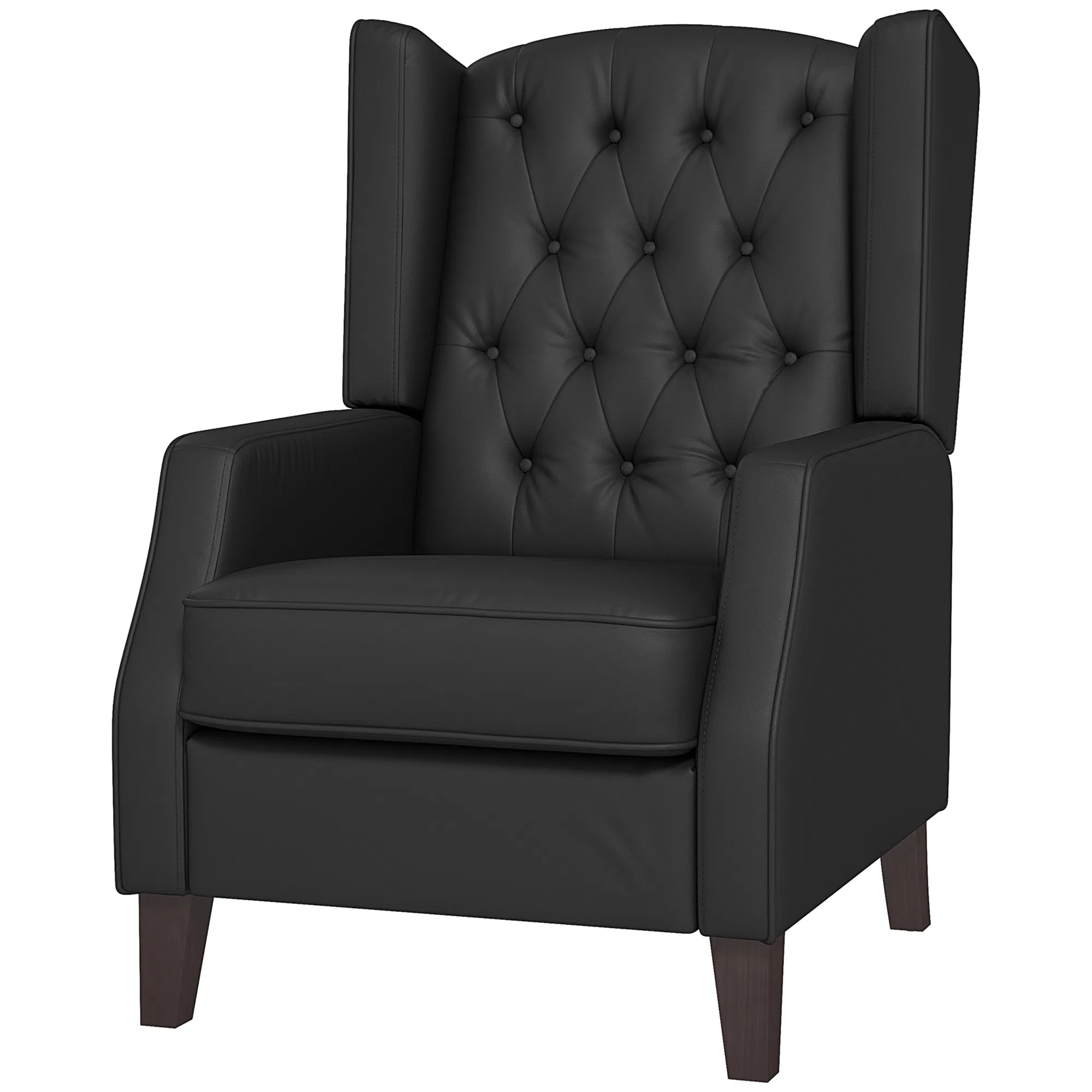 Faux Leather Armchair, Modern Accent Chair with Thick Padding for Living Room, Bedroom…