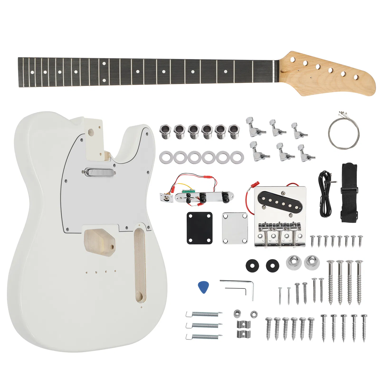 DIY 6 String TL Style Electric Guitar Kits with Mahogany Body, Maple Neck and Accessories…