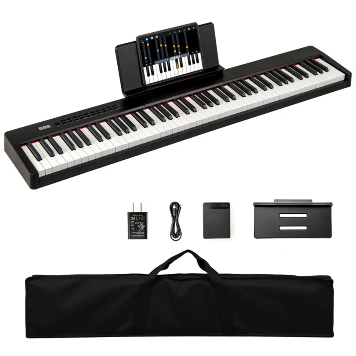 88-Key Velocity-Sensitive Digital Piano, 124.46×24.13×6.35 cm French DREAM Audio Source…
