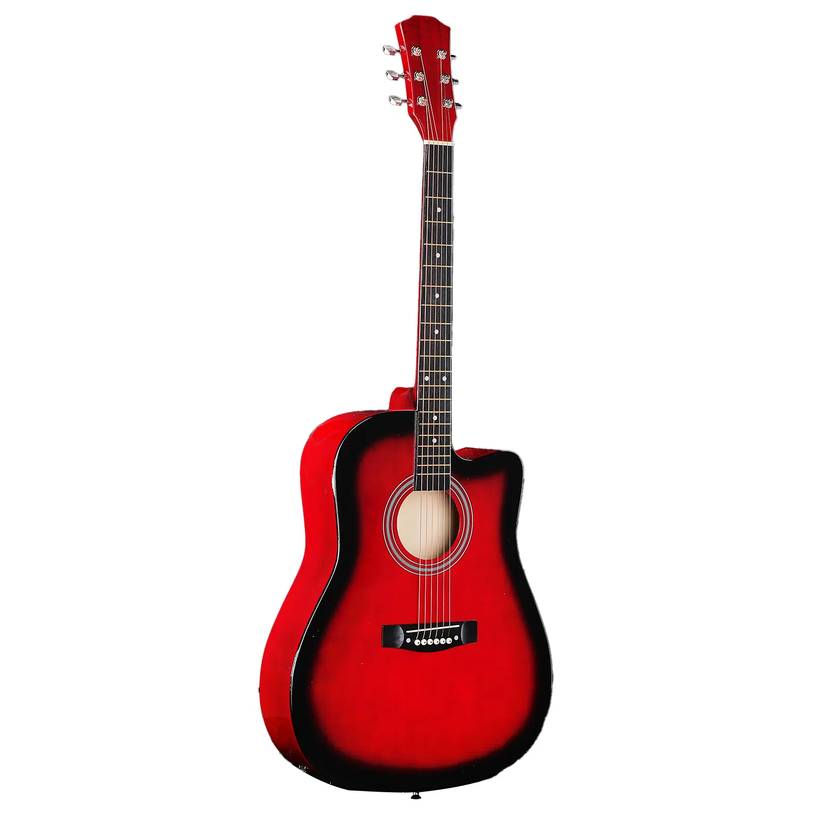 Turn red 41-inch Dreadnought barrel-shaped cutaway acoustic guitar with pick, strings…