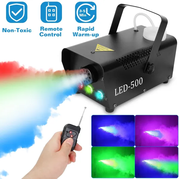 400W Fog Machine RGB LED Party Club DJ Fogger Rapid Heating Remote Control Wedding Stage…