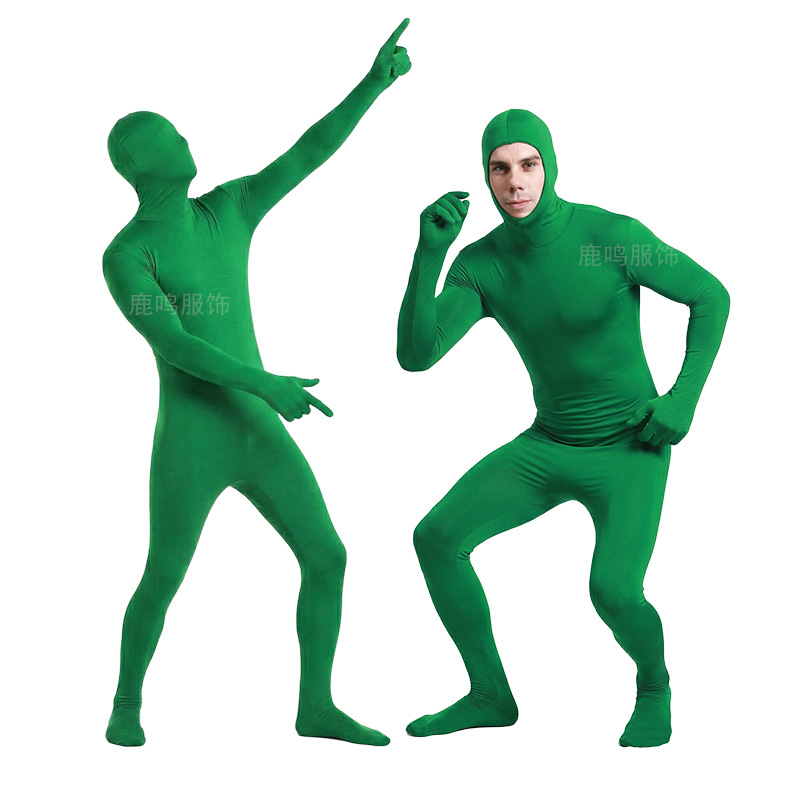 Halloween Invisible Costume Cosplay Performance Outfit Black Man Bodysuit Stage…
