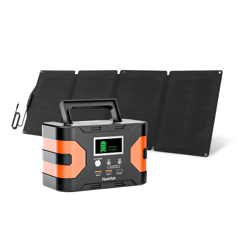 150W Portable Power Station&60W Solar Panel; FlashFish 45000mAh Solar Generator with 60W…
