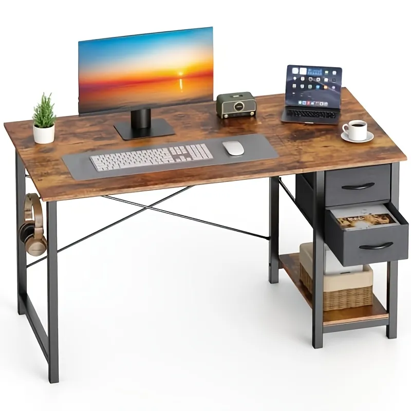 40-47IN The computer desk has drawers, the wooden desk has adjustable position drawers…