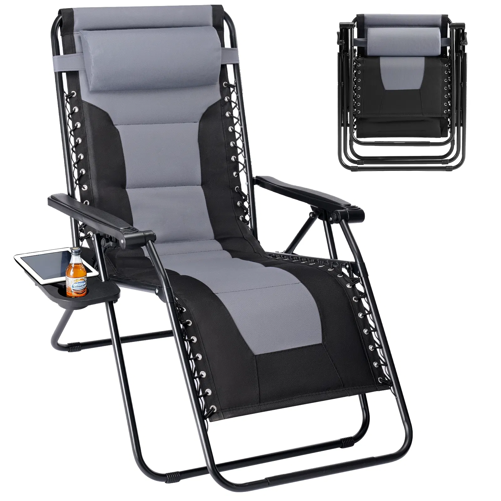 Sleeve-encased zero-gravity chair, heavy-duty outdoor recliner, foldable anti-gravity…