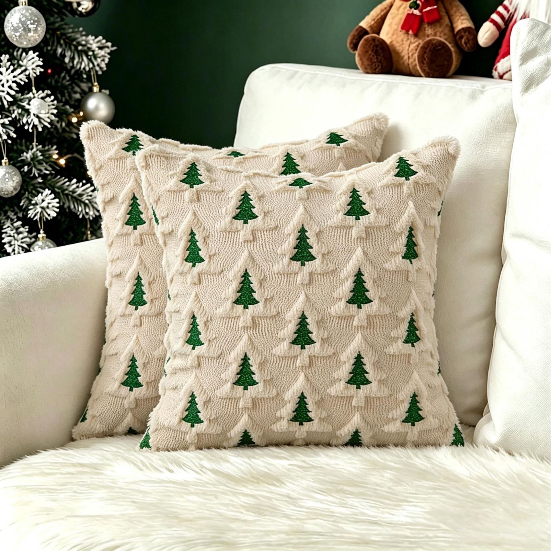 Christmas Pillow Covers, 2 Piece Set, Holiday Home Decor
