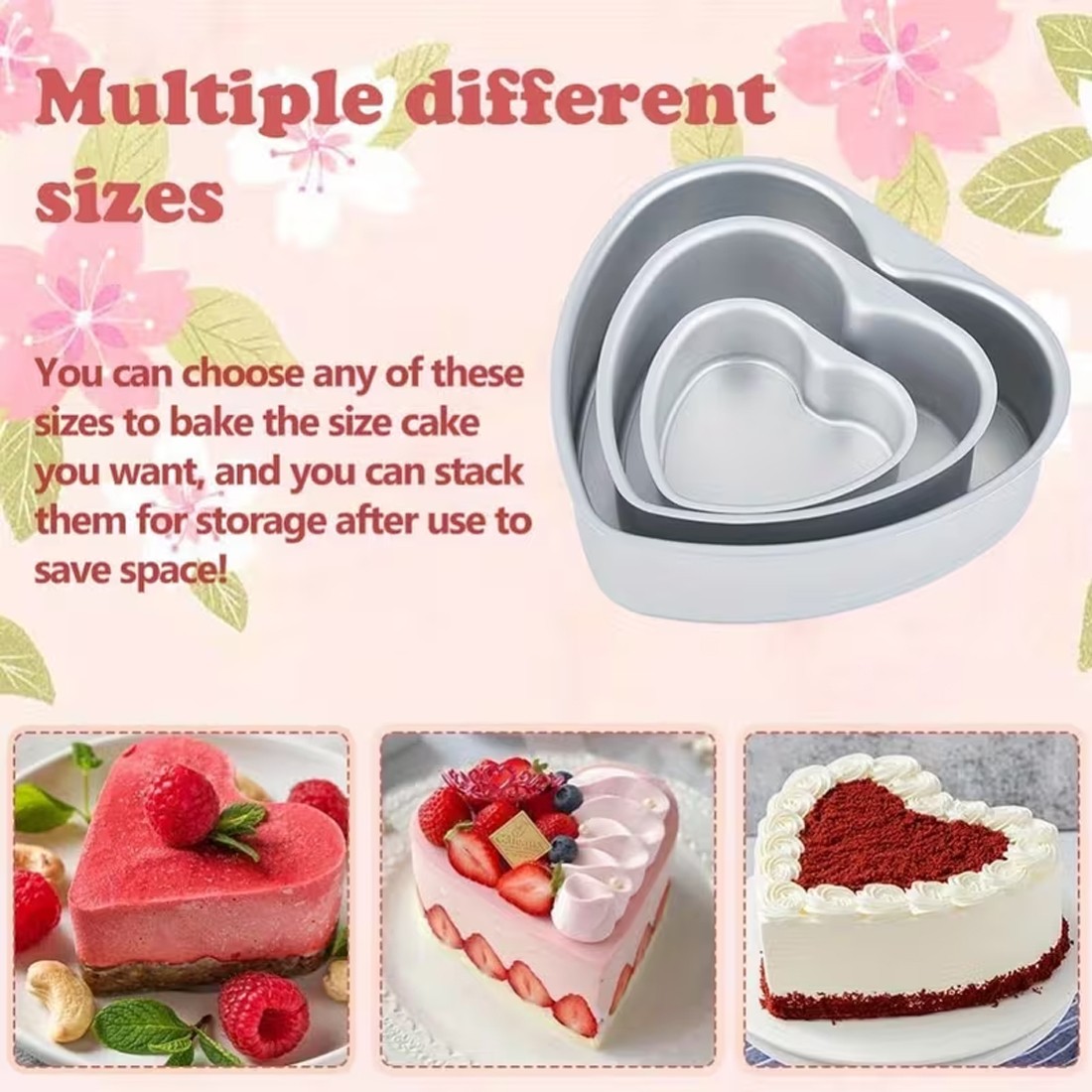 4-Pack Heart Shaped Cake Model Baking Pan Non Stick Cake Mould Tray