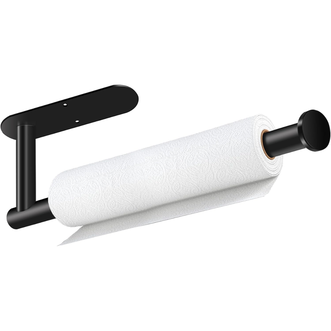 Black Self-Adhesive Under Cabinet Paper Towel Holder Wall Mounted Roll Organizer For…