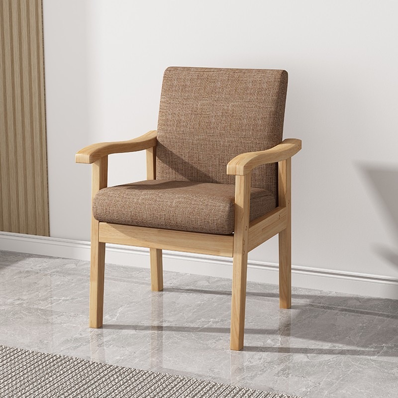 Elderly-friendly Dining Chair With Widened Armrests And Backrest