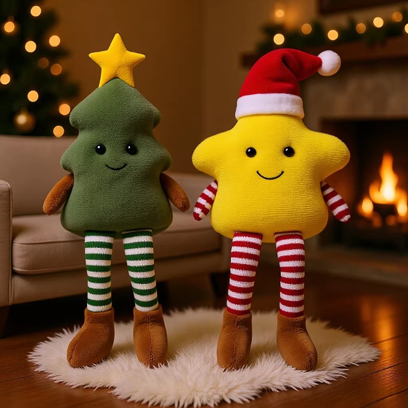 Christmas Long-legged Leg-hanging Green Christmas Tree Star Doll