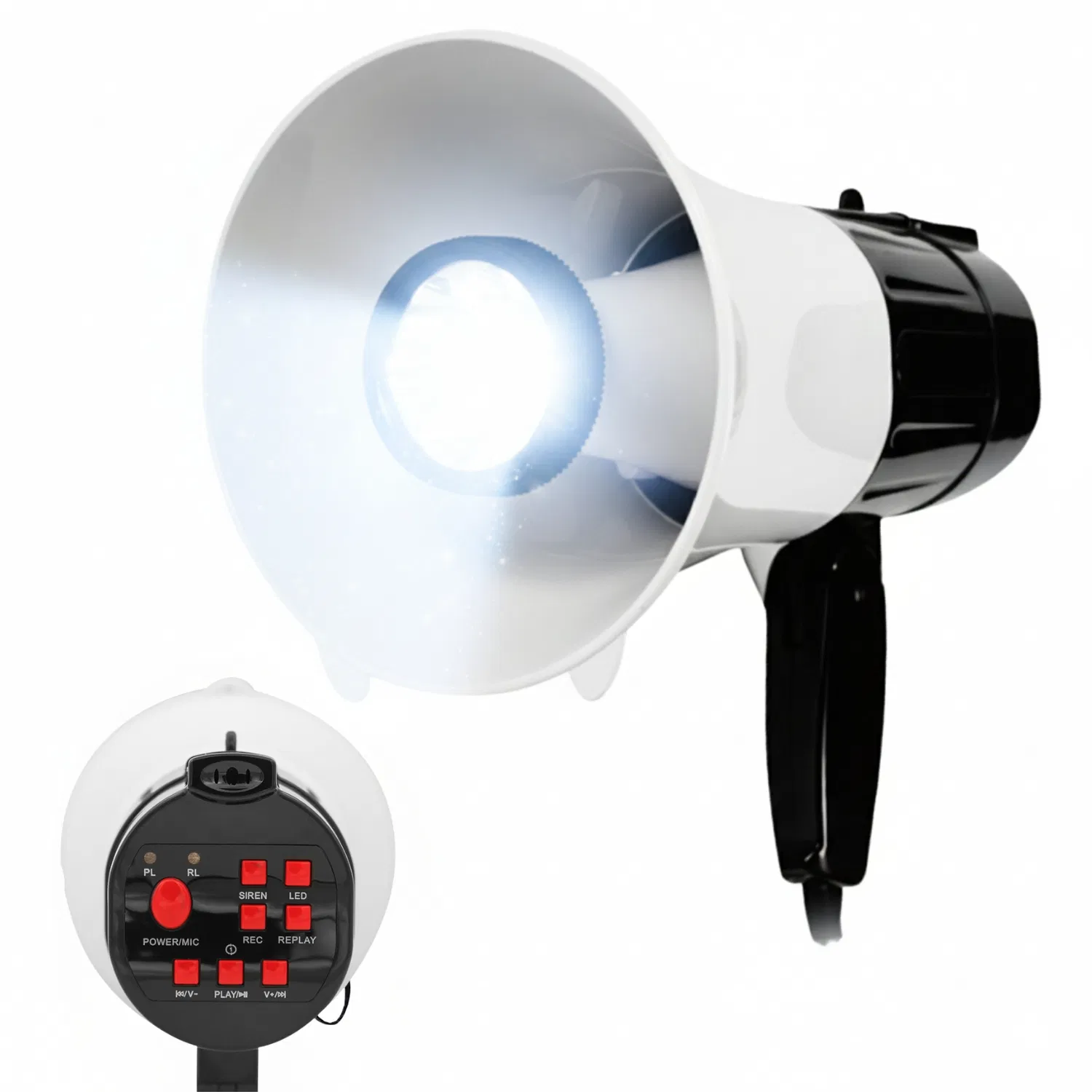 5 Core Megaphone 30W Bull Horn PA Speaker w 800 Yards Range Siren Loud Megafono for…