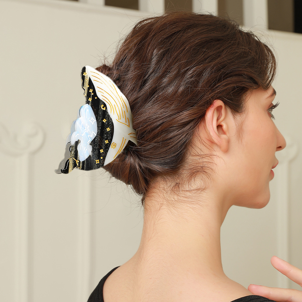 Noctilucent Cloud And Whale Cute Back-of-head Hair Clip