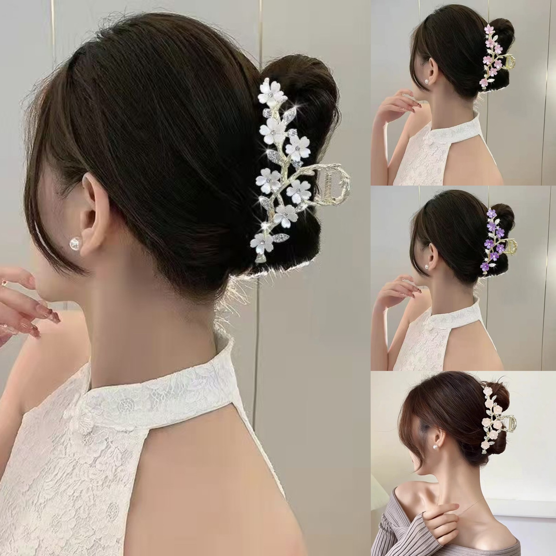 Leaf Hair Clip With Tassel Womens Hairpin