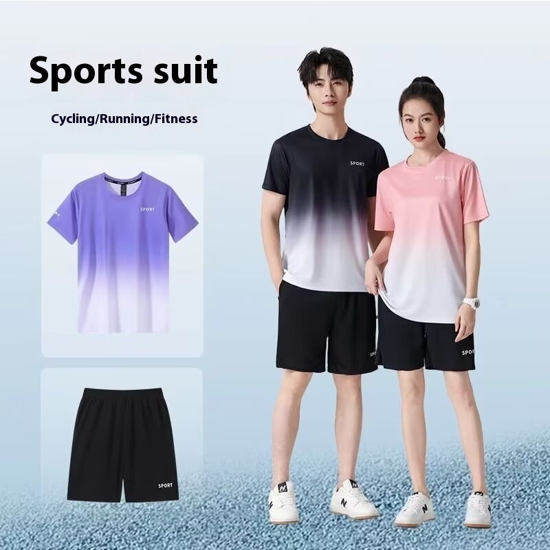 Workout Short Sleeve T-shirt Quick-drying Clothes Running Loose Casual Gradient Sports…