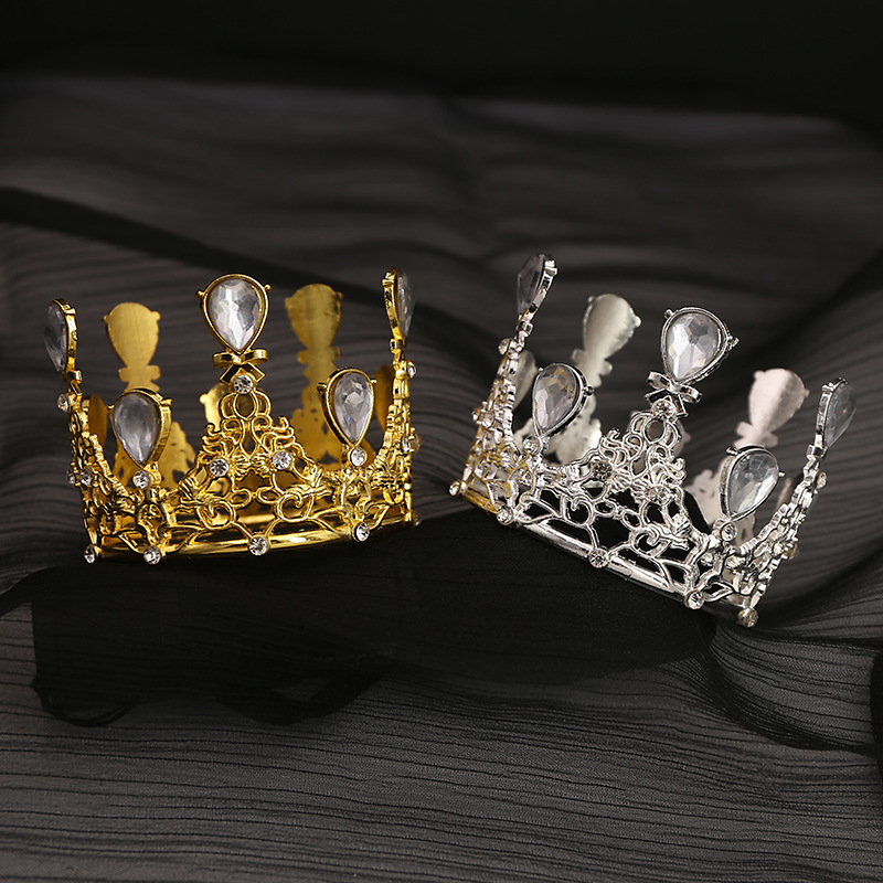 Round Crown Alloy Rhinestone Hair Accessory