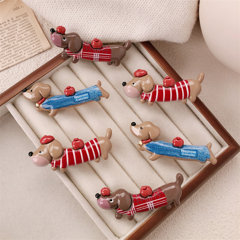 Funny Animal Hair Clips For Dachshund PuppiesWomen's