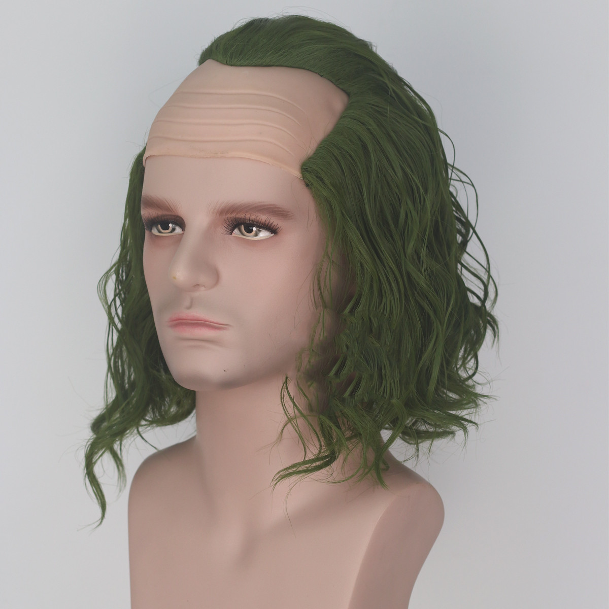 Simulation Scalp Green Short Curly Hair Anime
