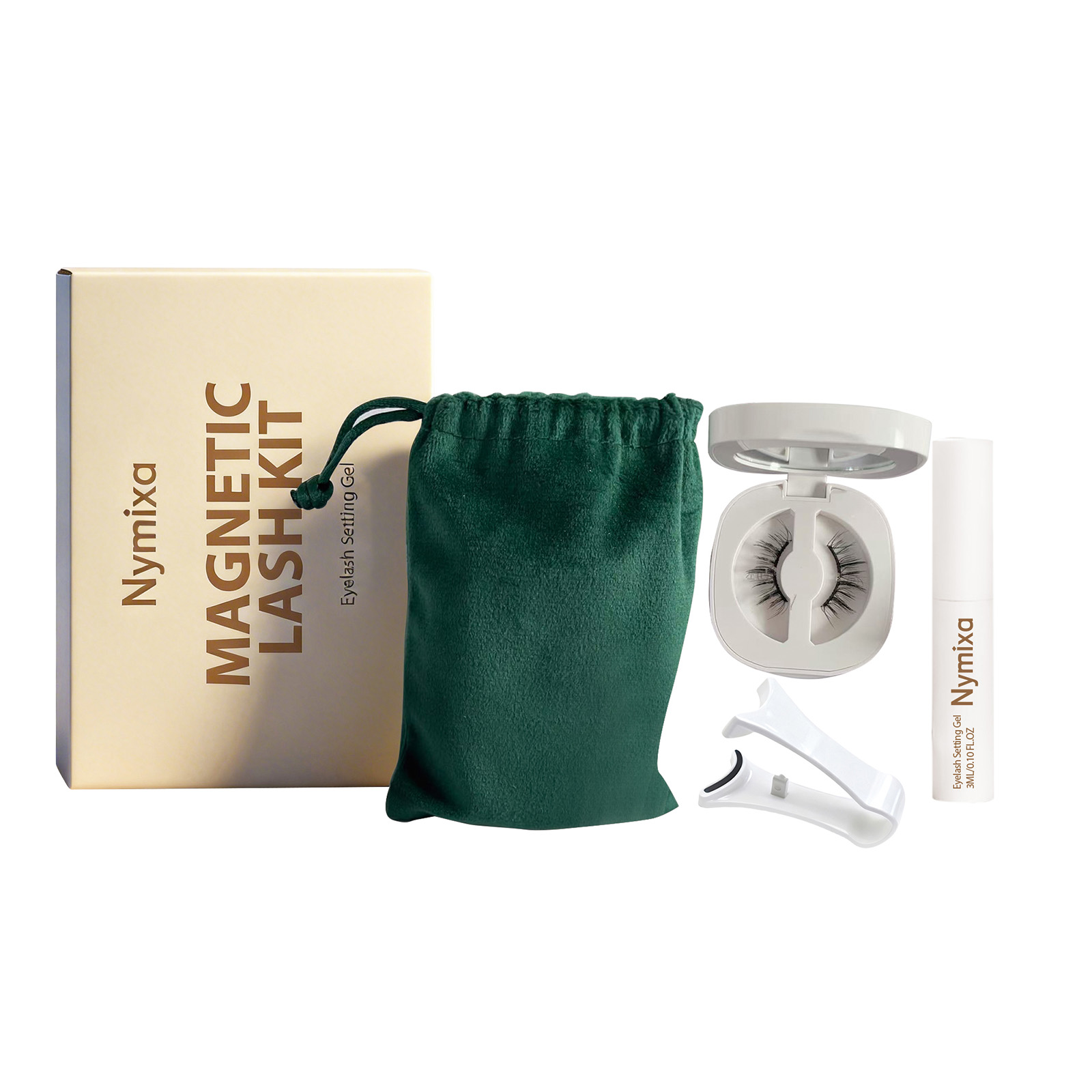 Magnetic Suction False Eyelash Kit Curved 1 Set 1box