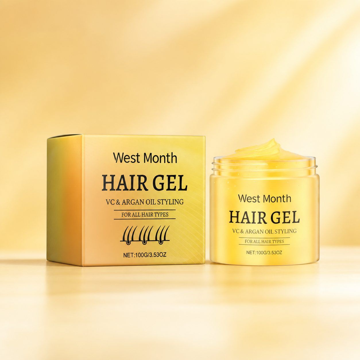 WEST MONTH Curl Styling Hair Gel, 100 g