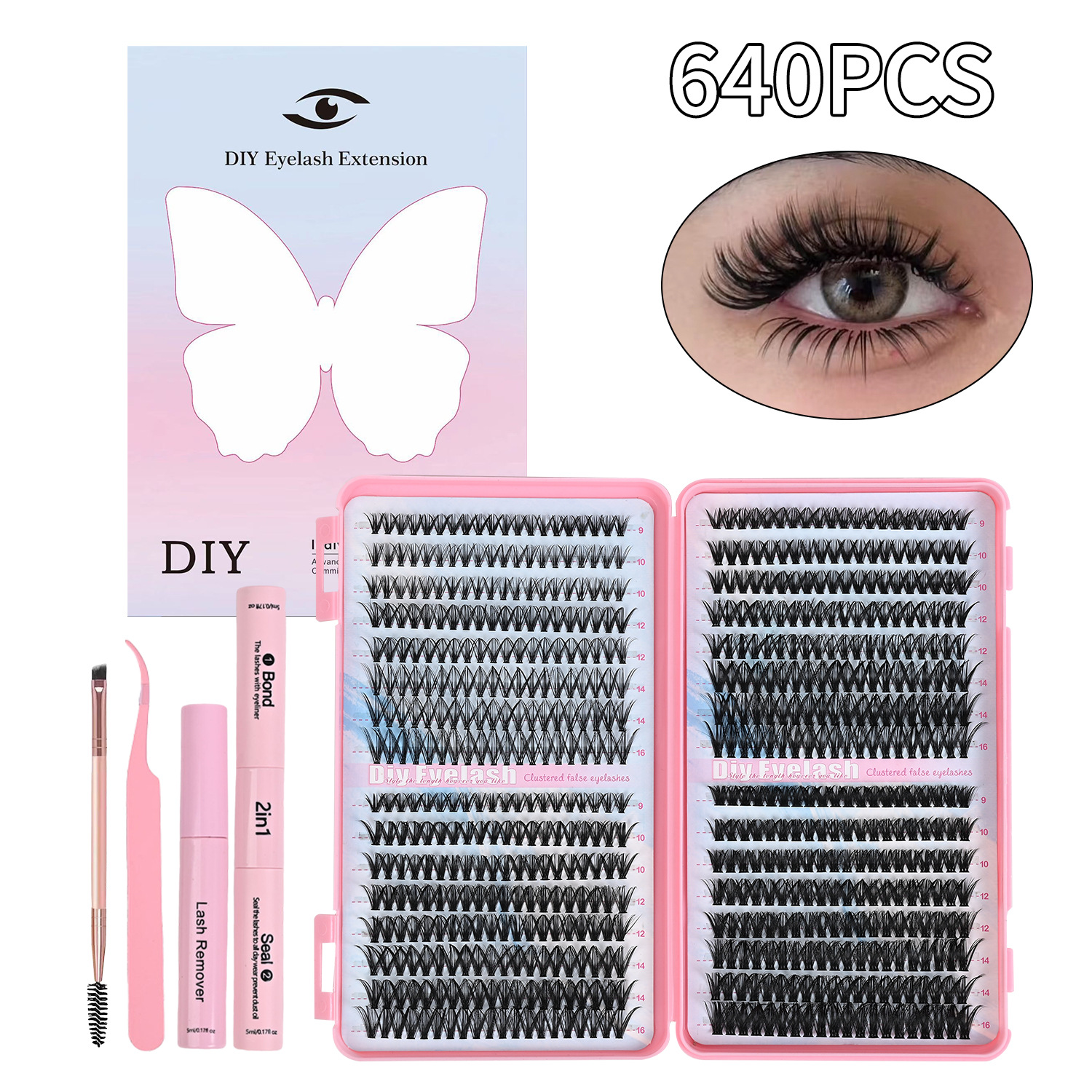 Single-Cluster Segmental False Eyelash Book Set