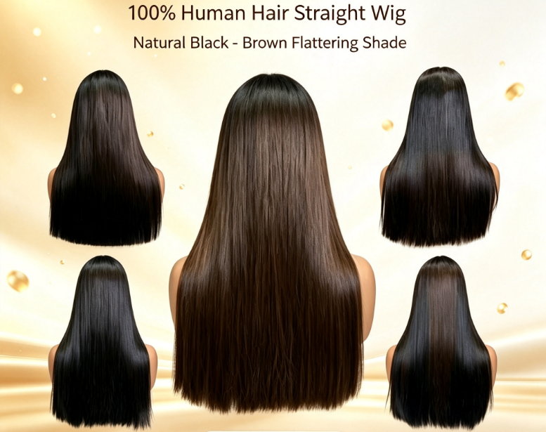 Real Hair Wig Full Head Set BOB Short Hair Long Straight Hair Wavy Curly Hair Factory Can…