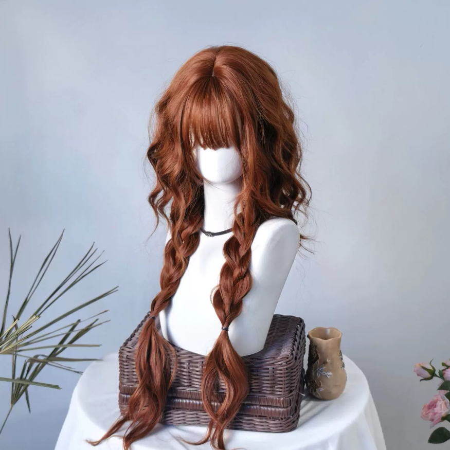 Natural Orange-brown Long Curls