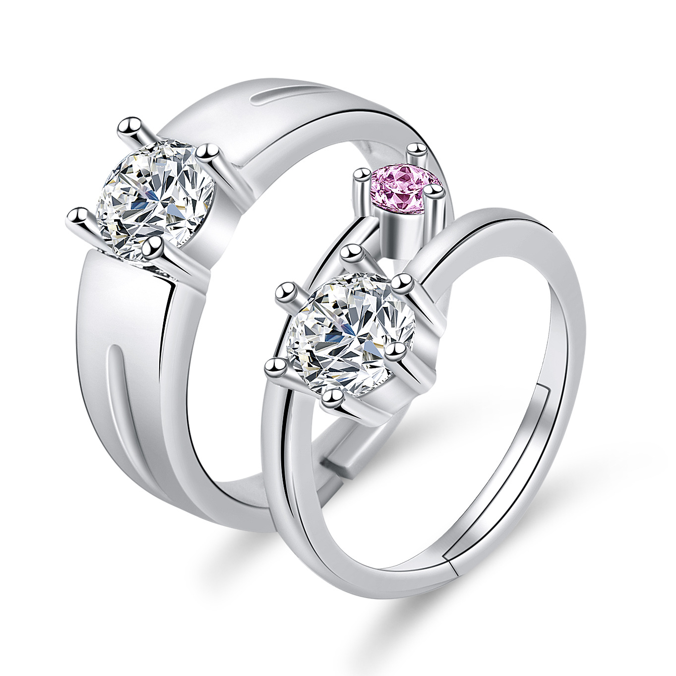 Moissanite Engagement Couple Couple Rings