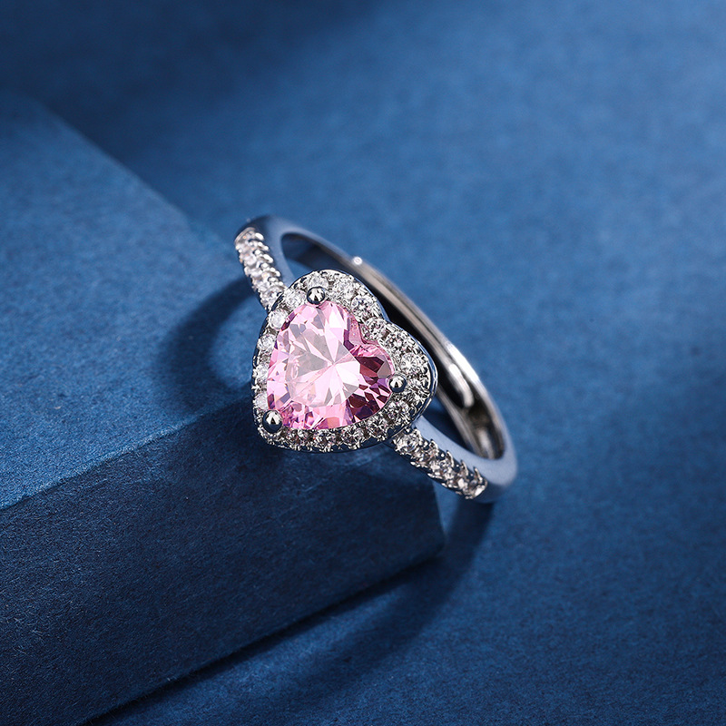 Dingrui European And American New Pink Love Ring Platinum Plated Boutique Female Ring…
